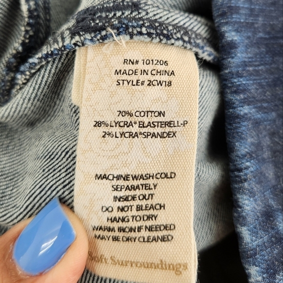 Soft Surroundings Wide Leg Jeans Womens Small Dark Blue Denim - Picture 6 of 10